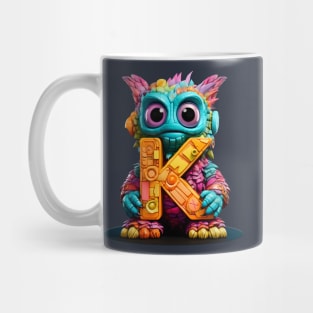 Cute Monster for Kids Alphabet Letter K Funny Back to School Mug